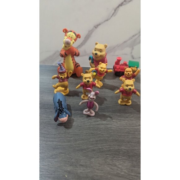 vtg Disney Winnie The Pooh Figurine Tigger Eeyore Piglet cake toppers toys lot - Picture 4 of 8